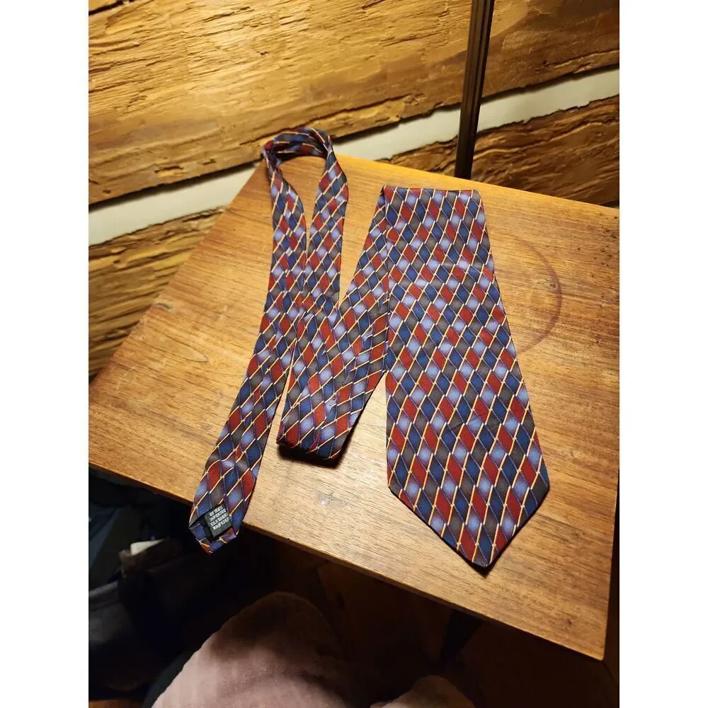Stafford Multicolor Argyle Pattern Diamond‎ Necktie (Set of Two) 100% Silk